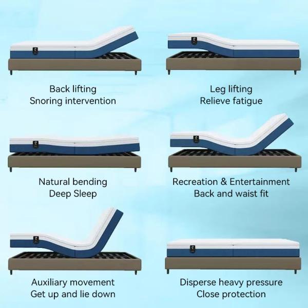Comfortable Smart Bed Mattress Adjustable Firmness Memory Foam Mattress With Motion Isolation