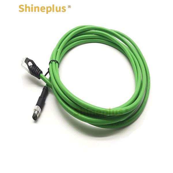 M8 To RJ45 Servo Coding Ethernet Industrial Towchain Network Cable Type D 4-Core