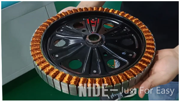 Wheel motor armature winding machine.jpg Wheel Hub Motor Stator Winder Machine For Electric Vehicle Motor Stator Making