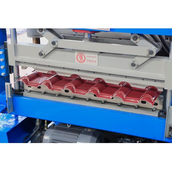 Metal Glazed Roof Tile Roll Forming Machine With High Production Speed