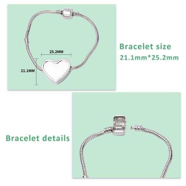 Personalized Sublimation Angel Wings Bracelet Creative Souvenir Gift Sublimation Metal Charm Bracelets