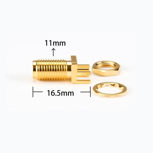 SMA-KE-16.5 Gold Plated Female Connector Straight For PCB Mounting Wifi Antenna Connector