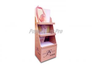 Quality Degradable Pink Cardboard Floor Display Stands Glossy Laminated For Body Lotion for sale