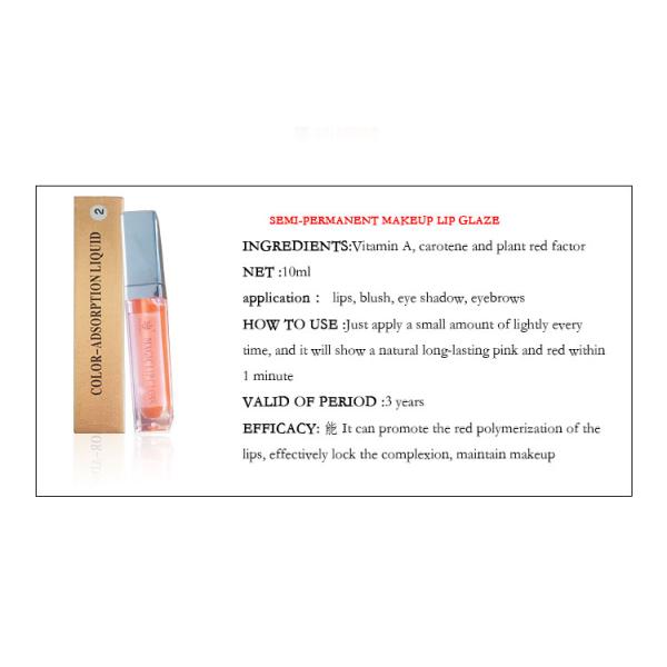 Moisturizing Semi-permanent Makeup Lip Glaze , The Color Of Lip Gloss Changed By Skin Temperature With Lights And Mirror