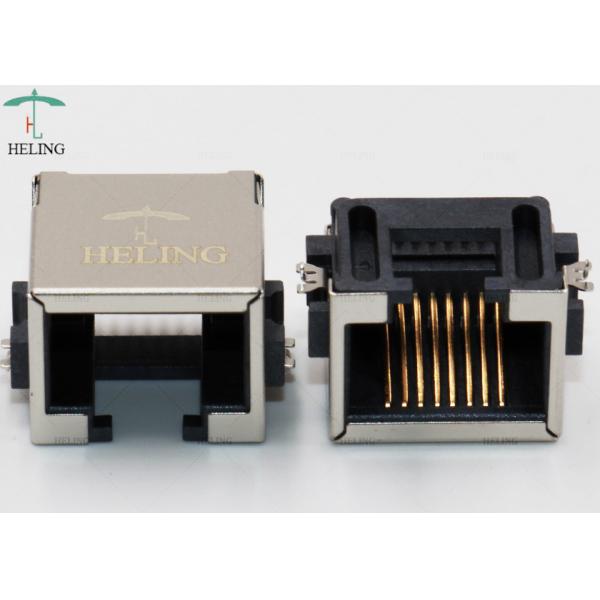 Through Hole Low Profile RJ45 , Tab Up Female Lan SMT RJ45 Waterproof Connector