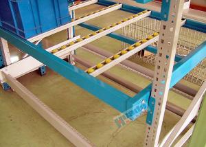 China Powder Coating Carton Pallet Flow Rack Aluminum Alloy Flow Rails With Plastic Rollers on sale