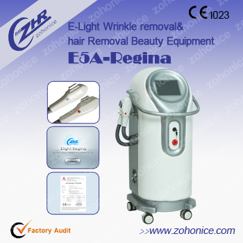 Vertical IPL RF Multi Function Beauty Equipment E Light With Two Elight Handles