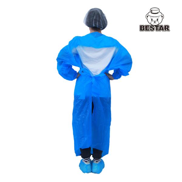 AAMI PB70 Level 1 CPE Disposable Isolation Gown with elastic cuffs For Surgical