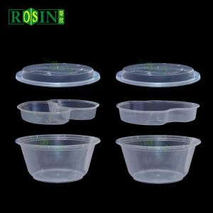 Quality Round 1450ml Disposable Takeaway Container Clear 2 Layer Pp Plastic for sale