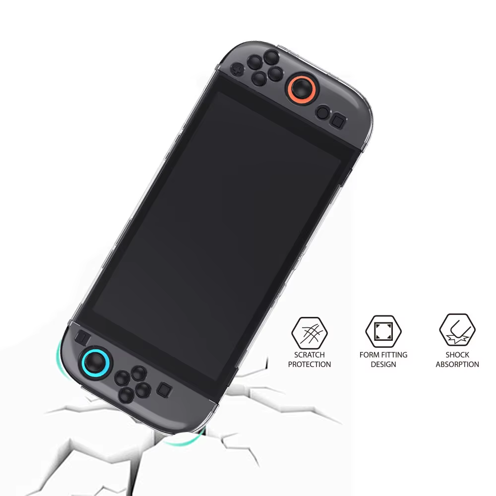 New Game Console Protective Case Split Transparent Crystal Shell Handle Fine Hole Anti-Fall Cover for Switch 2