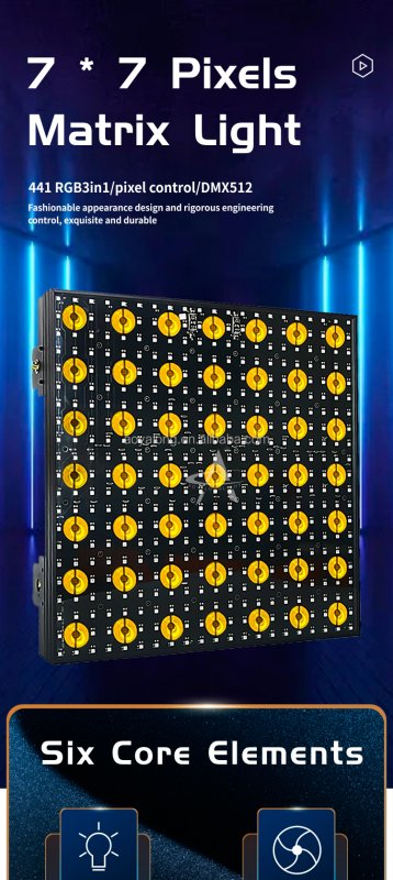 JZ49L 7x7 49pcs LED Background Matrix Pixel Panel Strobe Light Bar Stage Lighting Equipment Club Party Wedding Stage Lights