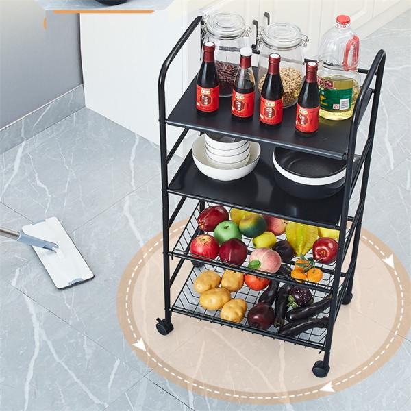 Square Vegetable Fruit 3/4/5 Layers Rotating Shelf Multi-function Kitchen Storage Rack