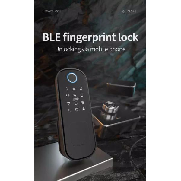 Bluetooth Fingerprint Rim Keypad Mechanical Key Nfc French Door Security Locks