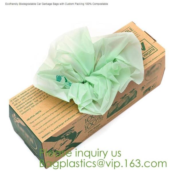 Eco-friendly Roll Compostable Plastic Bag Drawstring Biodegradable Garbage Bags,cornstarch custom compostable biodegrada