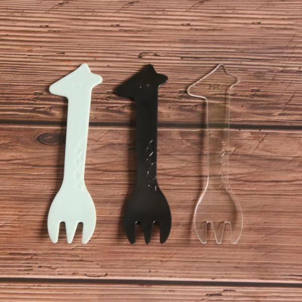 Ice Cream Spoon Fork Knife Plastic Ice Cream Colors Spoons Yellow Black