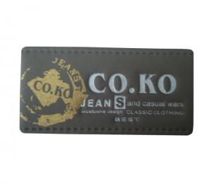 China Debossed Custom Leather Labels , Personalized Clothing Labels Monogrammed on sale