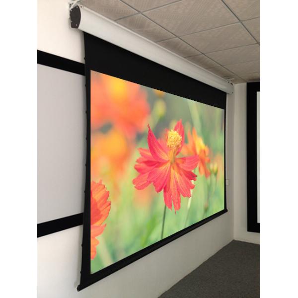 135" Acoustically Transaprent Tab Tensioned Motorized Screen , 4K projection screen
