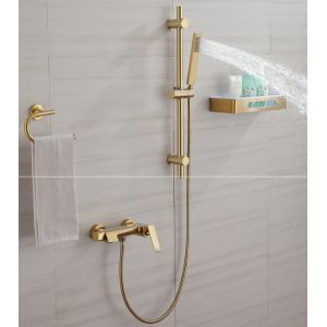 Simple Golden Gray Hot Cold OEM Copper Bathtub Faucet