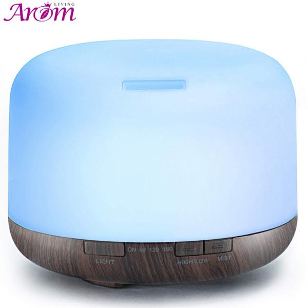Ultrasonic Wood Grain Aromatherapy Diffuser Waterless Auto Shut Off Air