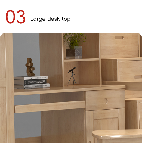 Support customization Modern design, ISO9001-certified student dormitory furniture wooden bed and desk