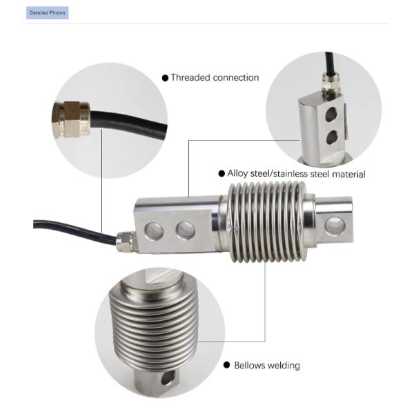 Bellows Sensor Threaded Force Load Cell Transducer for Weighing Equipment Alloy Steel / Stainless Steel