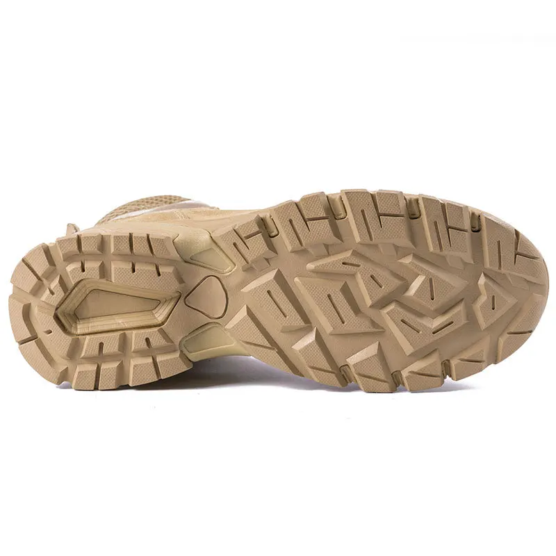 Casual Brown Army Military Boot With Heel Non-Slip High-Top Men Training