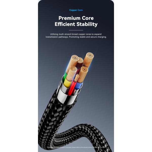 USB A To USB C 2 In 1 Micro Charging Cable 40W 1.2m ES-X60 Series