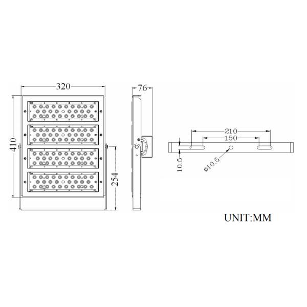 High Luminous efficiency LED Modular Flood Light 200Watts applicable to Stadium Lighting