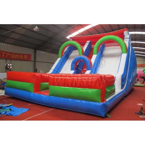 Double Lane Large Inflatable Slide Customized Size For Adults / Children