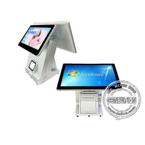 Supermarket 15.6'' Windows Dual Screen POS System With Printer Scanner