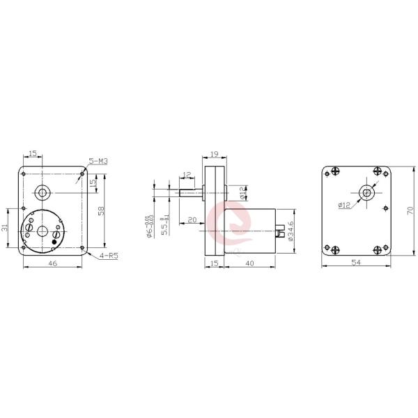 3540 Micro DC Motor 70mm Square Reducer Lable Marking Machine