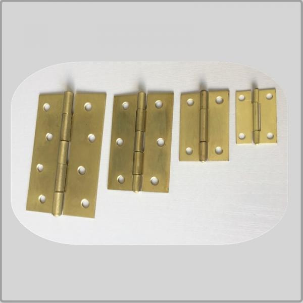 Bright Surface Polish 4 Inch Solid Metal Door Hinges Brass Plated With Long Time