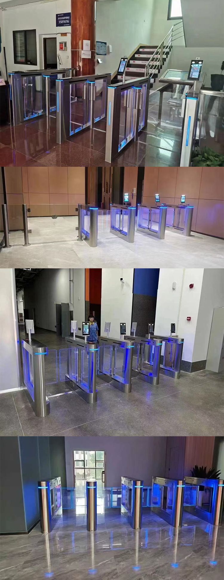 Three Roller Tripod Revolving Turnstile Gate Collision Avoidance