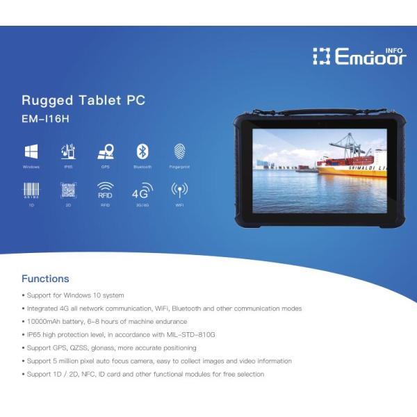 10.1 inch Rugged Tablet with NFC Fingerprint and Intel Atom x5-Z8350 Cherry Trail CPU
