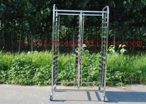 Quality Double Line 15 Tier Sheet 1.5mm Stainless Steel Rack Trolley for sale