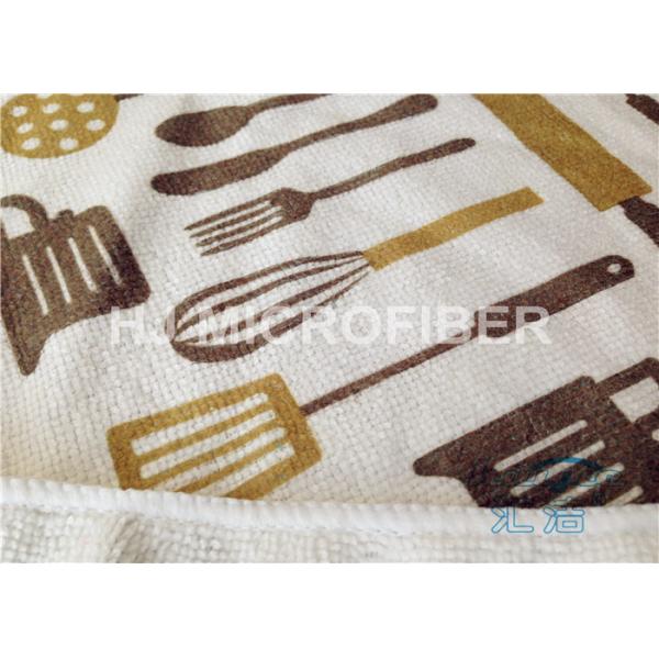 Kitchen Reusable Printed Microfiber Cloth Machine Washable , Microfiber Dust Cloth