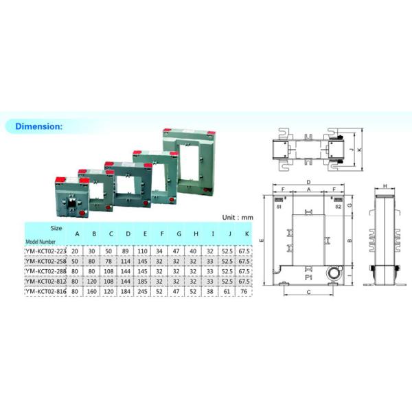 Split Core YM - KCT 0.2A LV Current Transformers 600/5A With Energy Meter