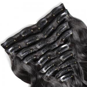 Quality Clip In Human Hair Extensions Body Wave 1B Color 7 Pieces Set Can Be Straighten No Shedding for sale