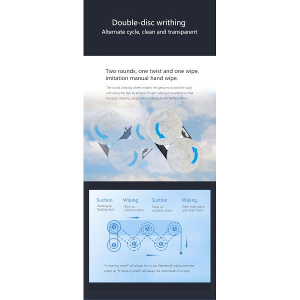 65dB 80w Window Cleaner Robot Remote Control App Vacuum Cleaner Robot