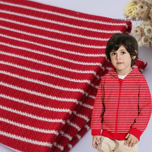 Quality Wear Resistant Pique Stretch Fabric 260gsm	100 Cotton Stripe Knit Texture for sale