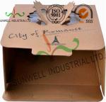400G Kraft Pape Birthday Cake Food Packaging Boxes With Handle CMYK Printing