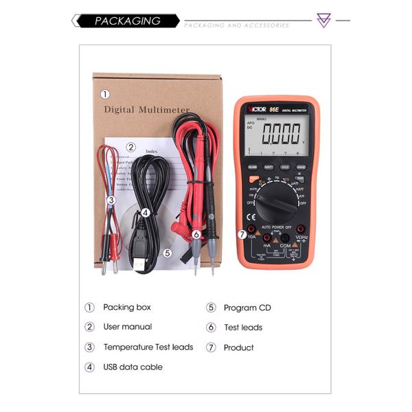 USB Interface High Accuracy Digital Multimeter Instrument 22000 Counts
