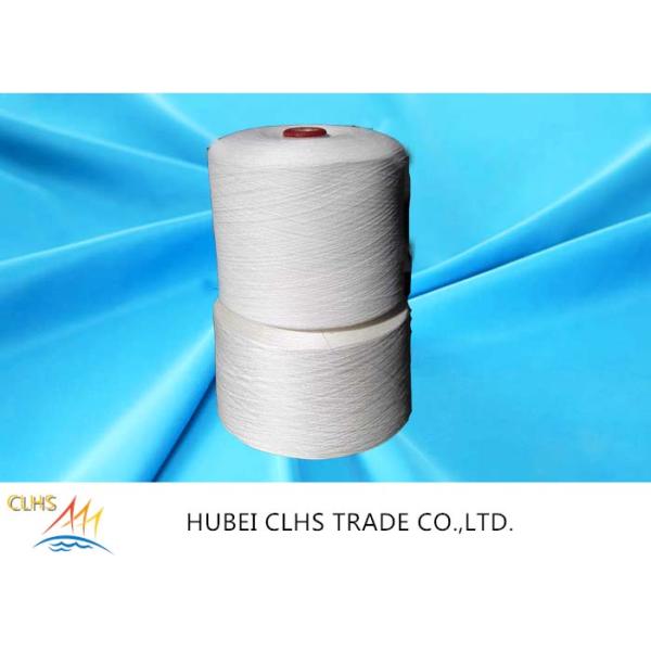 Raw White / Dyed Poly Spun Yarn , 100 Spun Polyester Yarn For Sewing Thread
