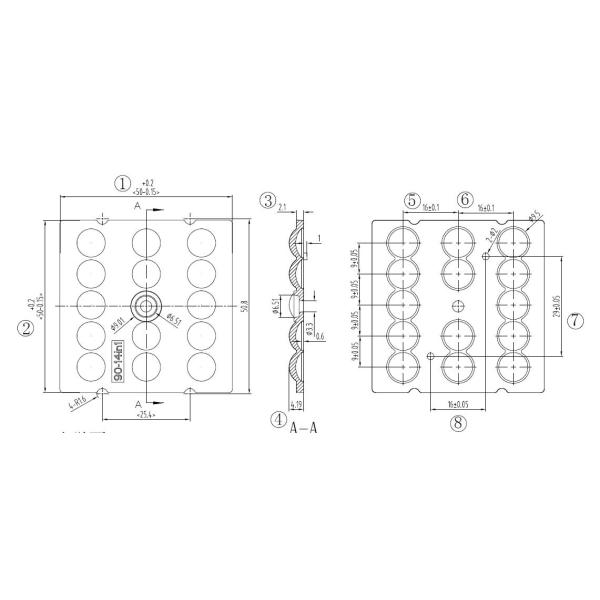 14 In 1 PMMA Optics For LED Lighting , 90 Degree LED Lens Array For Tunnel Lighting