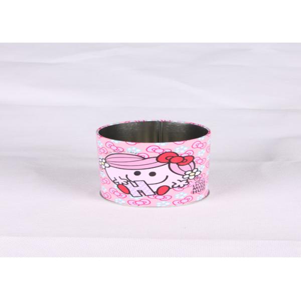 Recyclable Printed Tin Boxes 75 X 100 MM , CMYK Printed Metal Tinplate Round Pen Holder