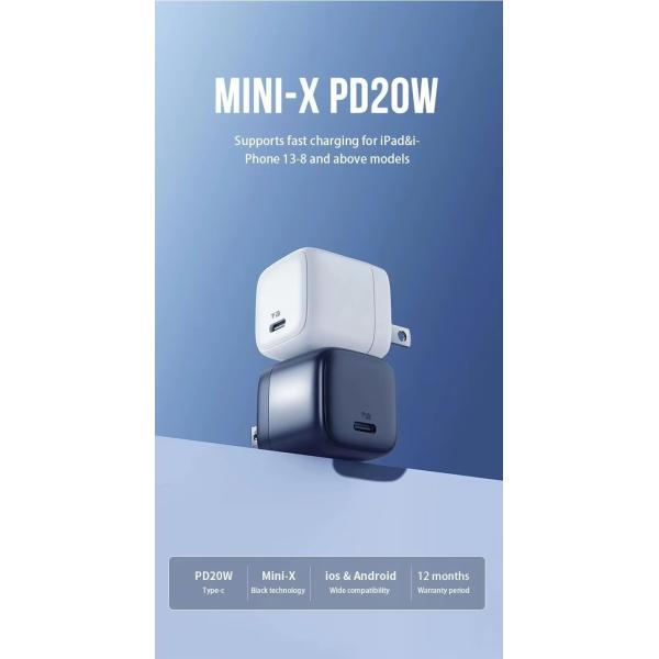 USB C Pd Fast Charger Travel Wall Adapter Type C Foldable 20W For Apple IPhone