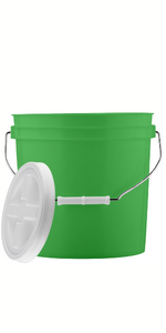 2 Gallon Food Grade BPA Free Bucket Container with Screw on Gamma Lid ( Pack of 2)