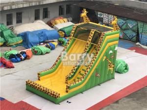 Quality 0.55mm PVC Kids Aduct Size Commercial Outdoor Giraffe Inflatable Dry Slide For Kids for sale