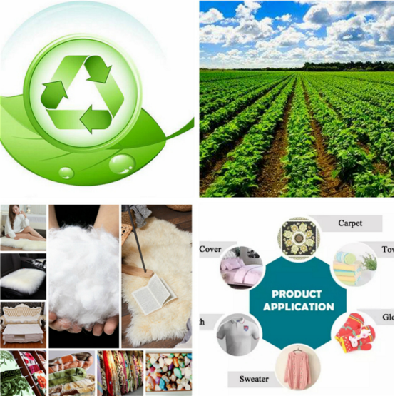 100% Recycled GRS Polyamide 6 Fibre 8Dx88mm Raw White ISO9001