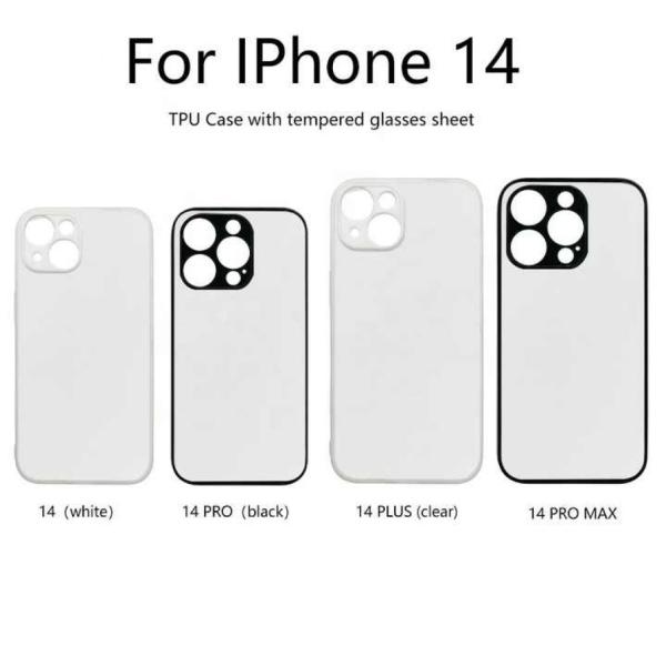 Blank 2D Sublimation Glass Mobile Phone Case For IPhone 14 15 16 Pro Max Plus